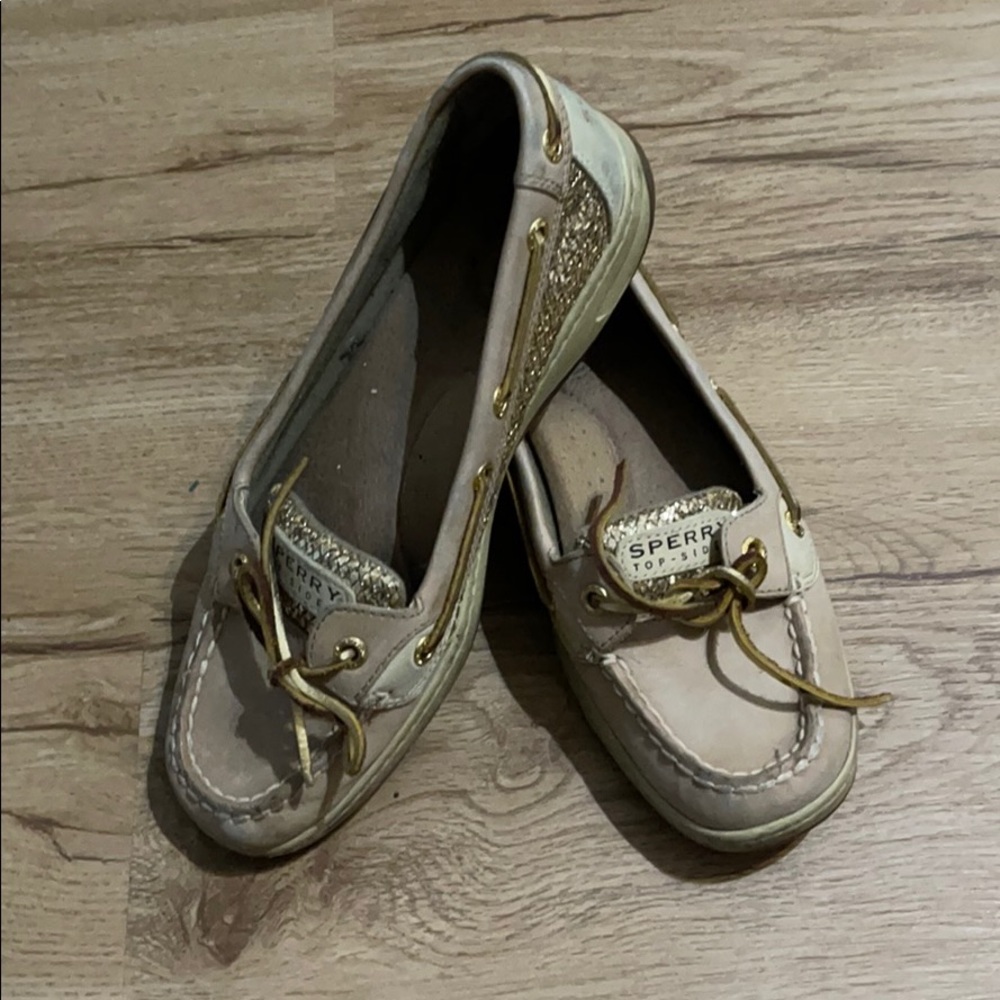 Sperry loafers Top-Sider Beige and Gold Glitter